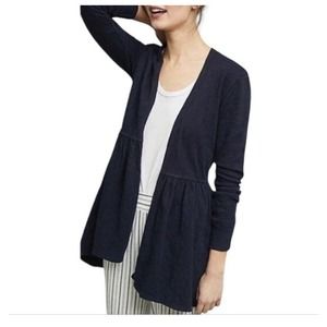 t.la Anthropologie Long Open Front Peplum Sweater Women’s Size XS Tunic Cardigan